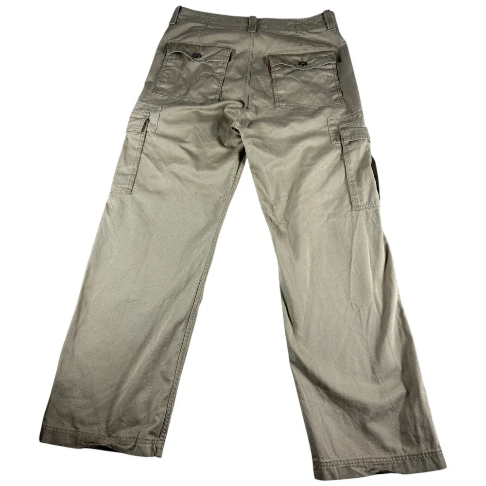 VTG Levi's Cargo Pants Men 36x34 Khaki Tan Cotton Rugged Workwear Loose Straight